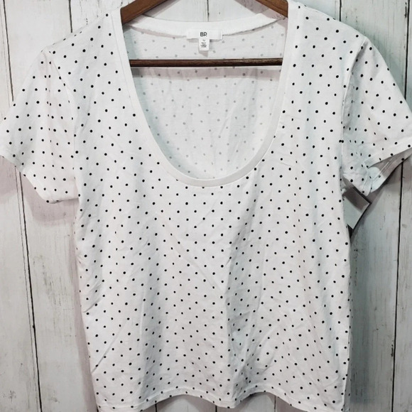 BP Nordstrom Scoop Neck Cropped Polka Dot Shirt S - Picture 3 of 6